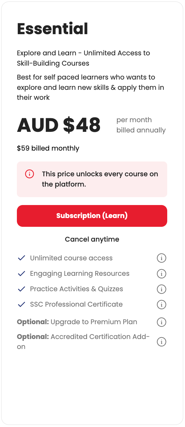 Essential Subscription Plan